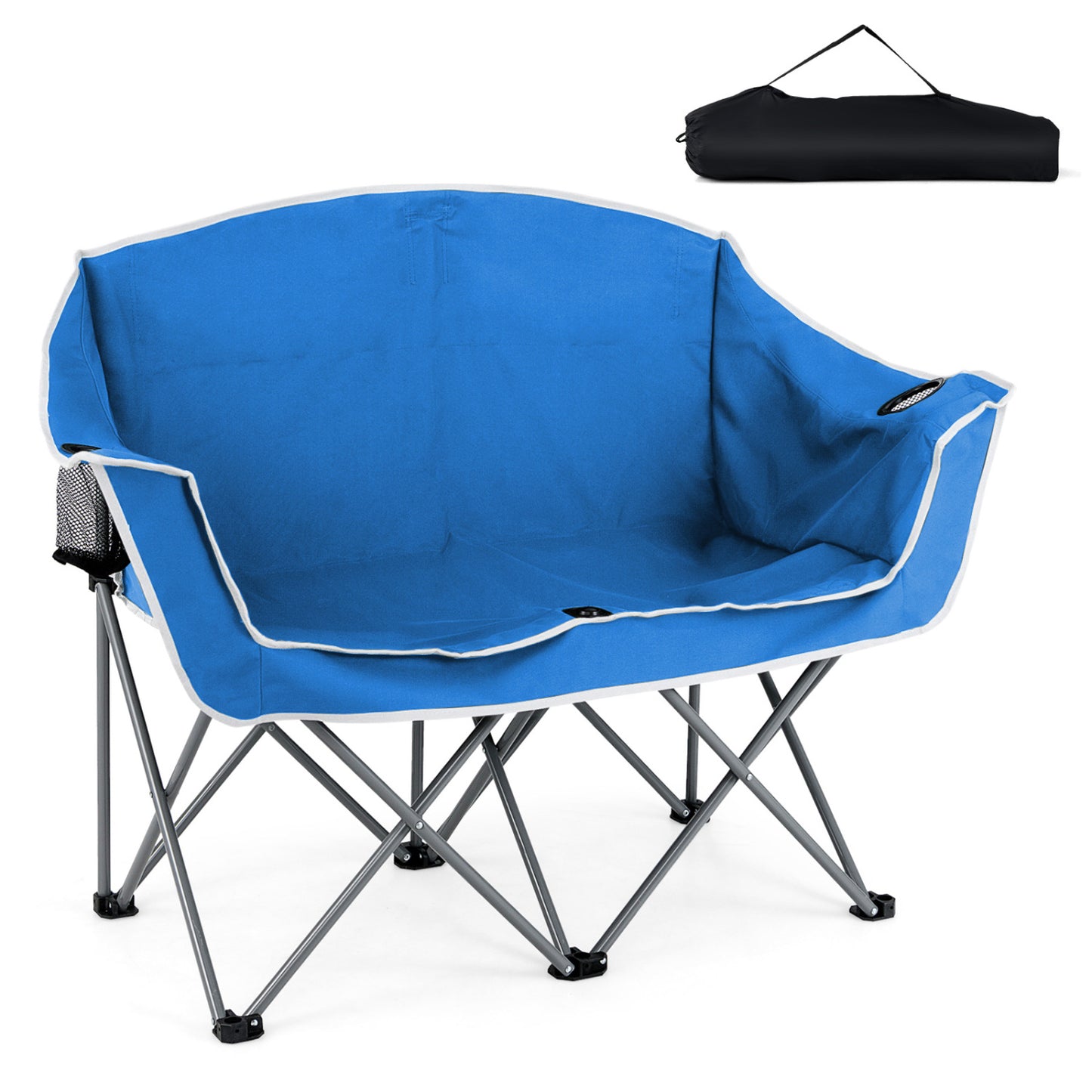 Oversized Duo Camping Loveseat Chair with Cup Holders