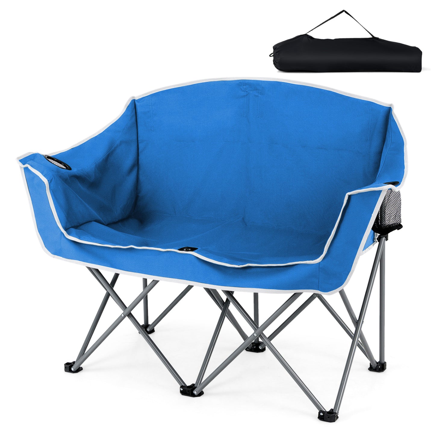 Oversized Duo Camping Loveseat Chair with Cup Holders