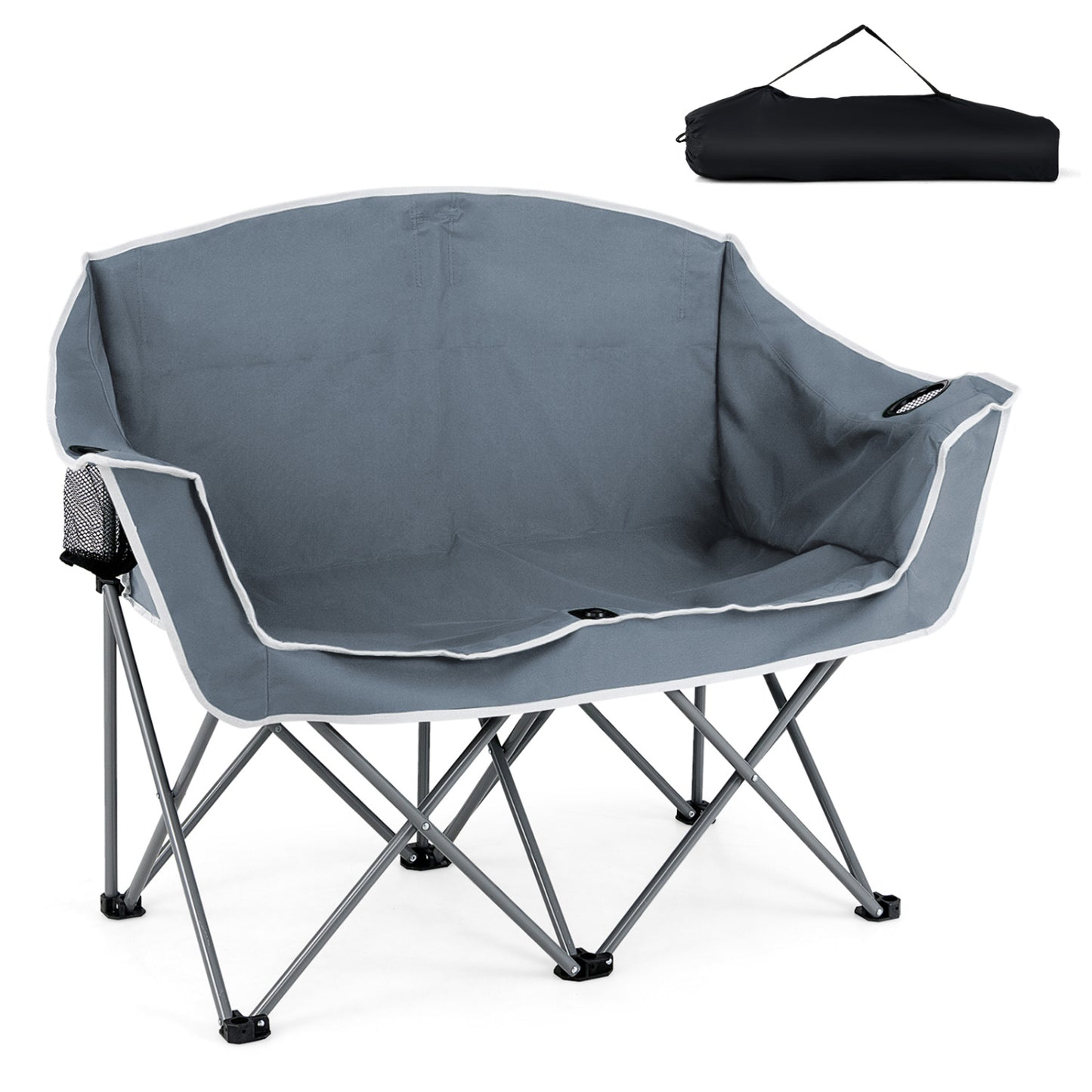 Oversized Duo Camping Loveseat Chair with Cup Holders