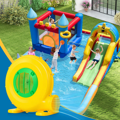 610W Bounce House Blower with Handle and Ground Stakes