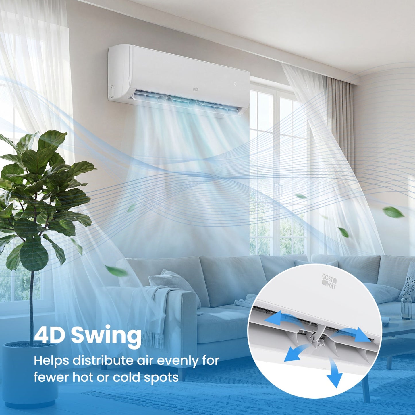 18000 BTU Mini Split Air Conditioner & Heater with WiFi