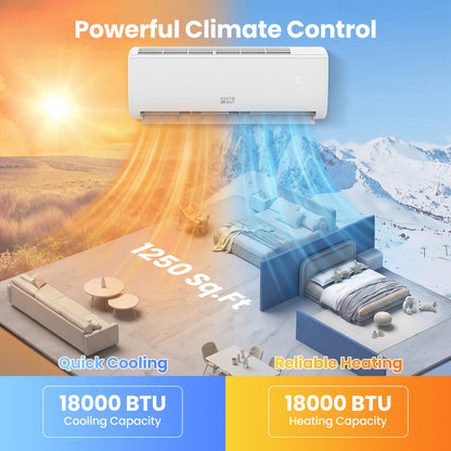 18000 BTU Mini Split Air Conditioner & Heater with WiFi