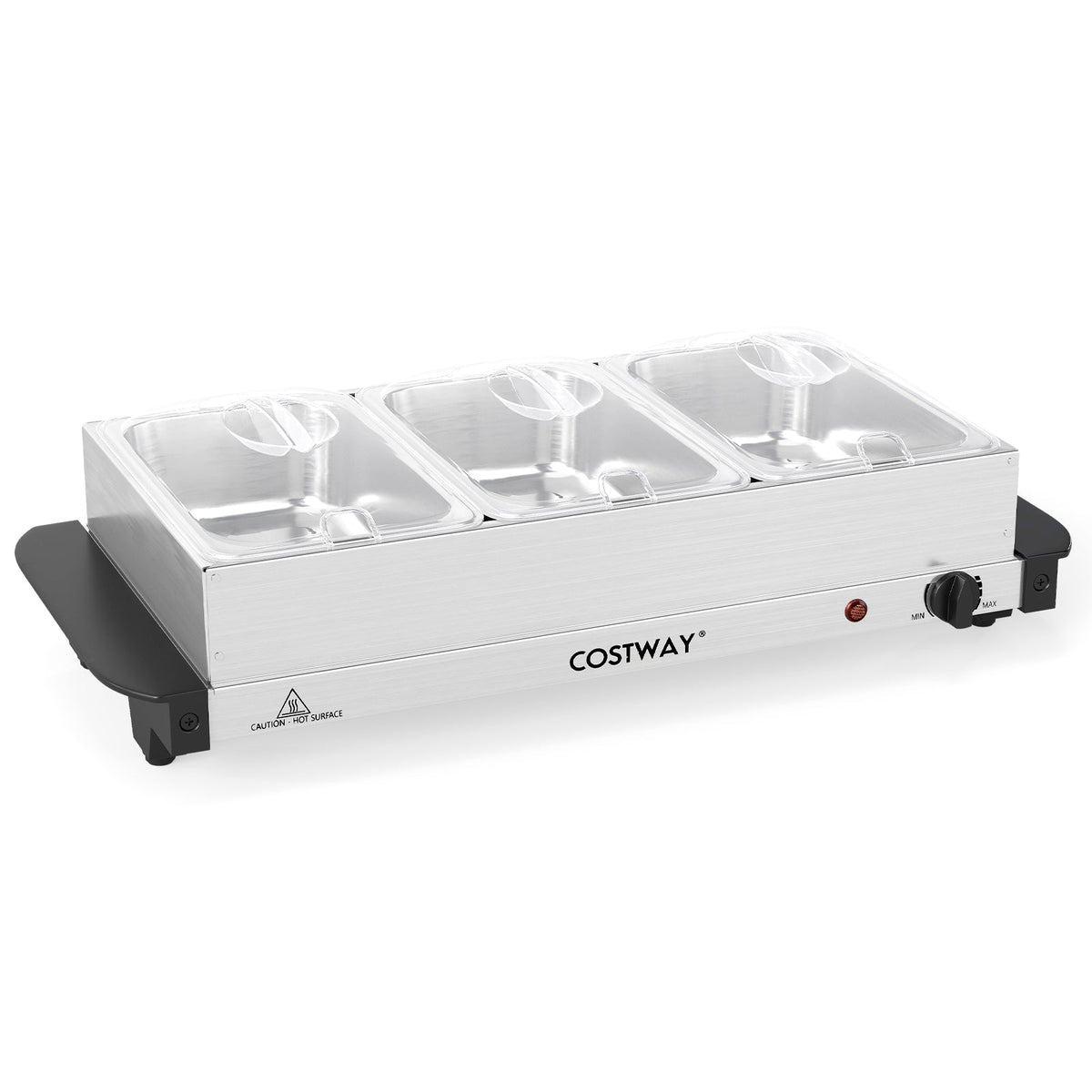 Electric Buffet Server Food Warmer with 3 Removable Trays