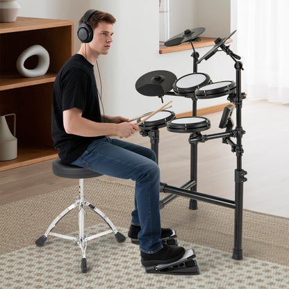 Electric Drum Set Foldable Drum Kit with 10 Demos and USB MIDI and 2 Drumsticks