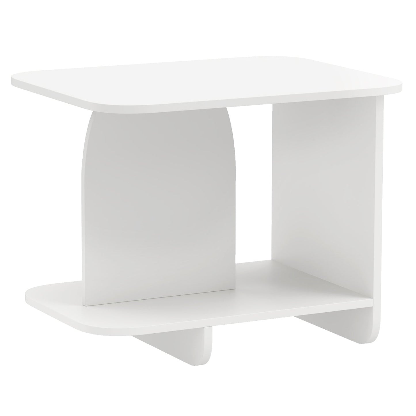 End Table 2-Tier Sofa Side Table with Storage Shelf for Small Space