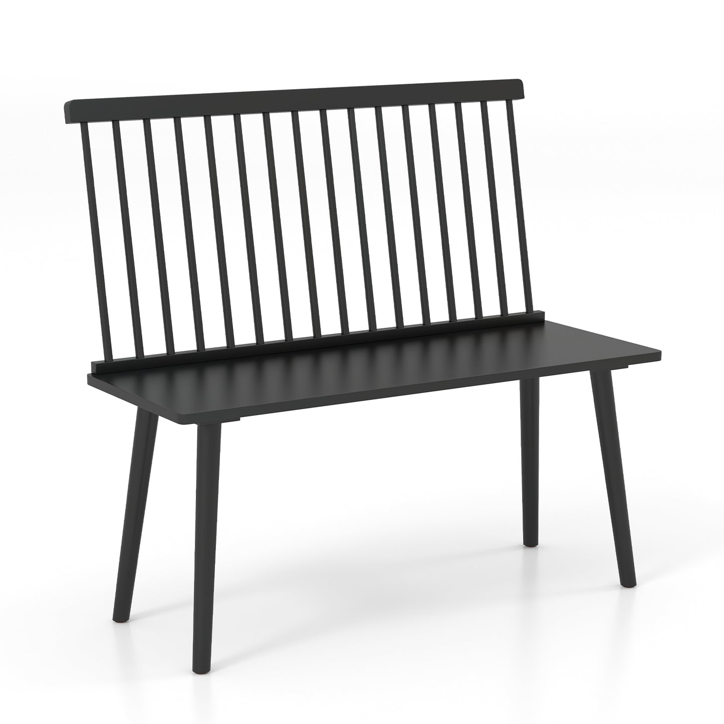 Spindle Back Bench for 2 with Ergonomic Backrest