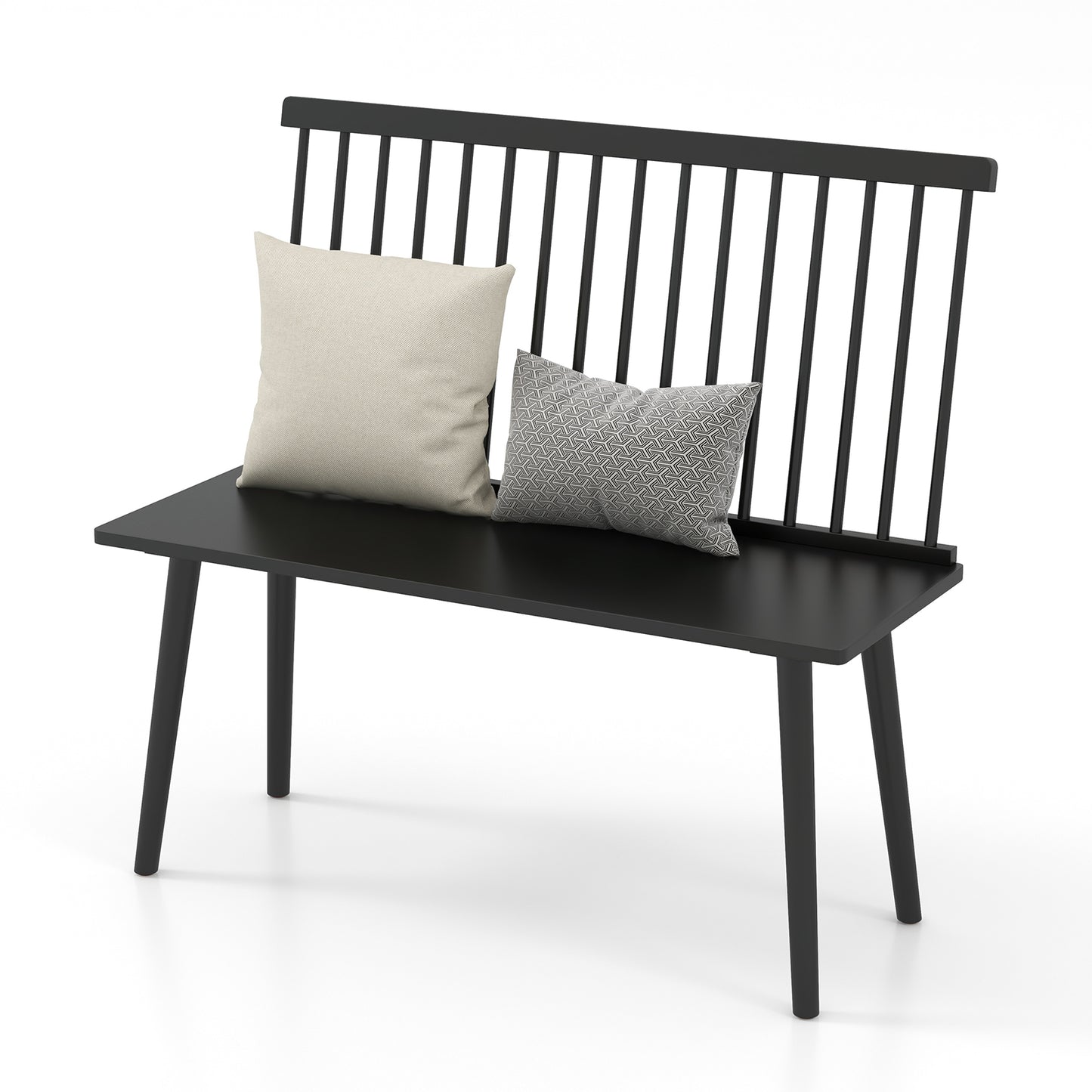 Spindle Back Bench for 2 with Ergonomic Backrest