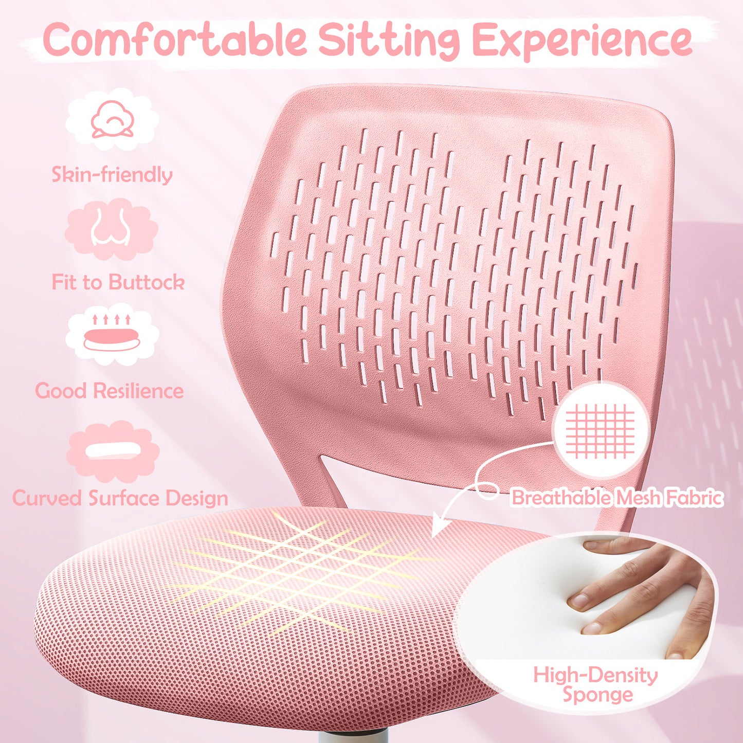 Kids Desk Chair with Adjustable Height and Mesh Back