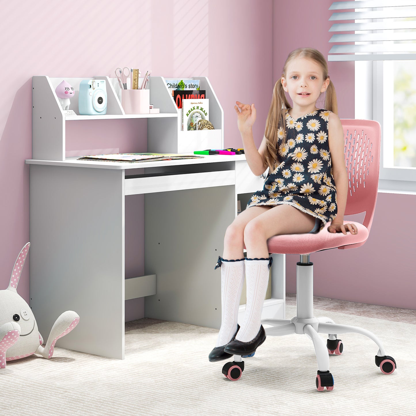 Kids Desk Chair with Adjustable Height and Mesh Back