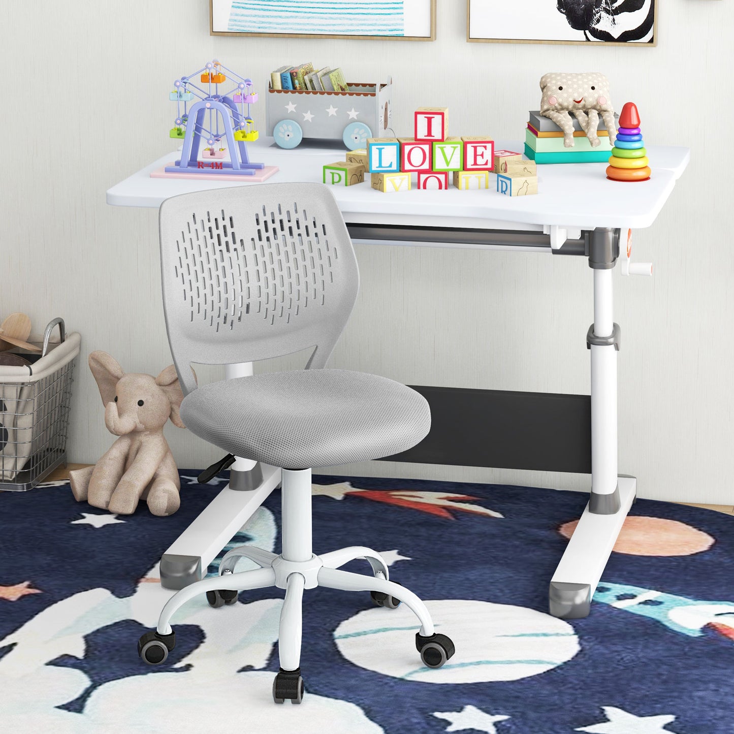 Kids Desk Chair with Adjustable Height and Mesh Back