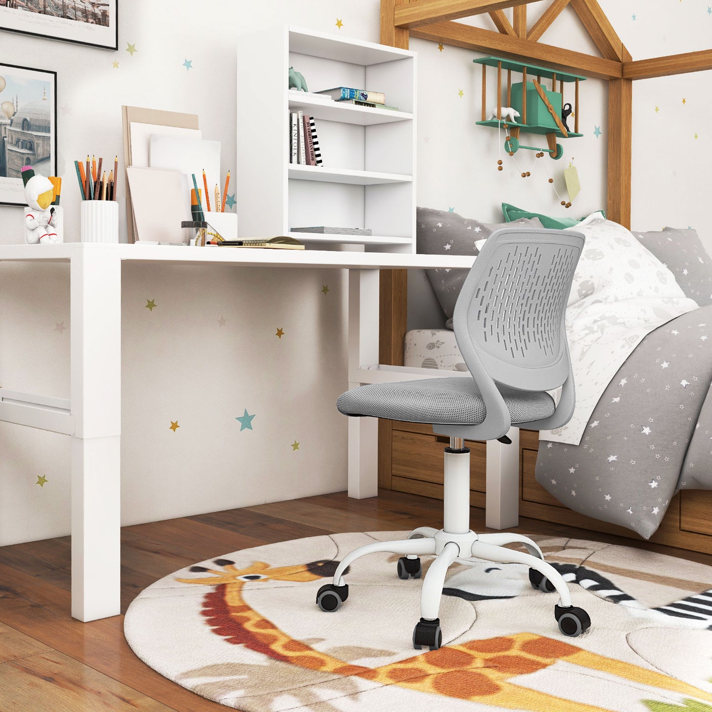 Kids Desk Chair with Adjustable Height and Mesh Back