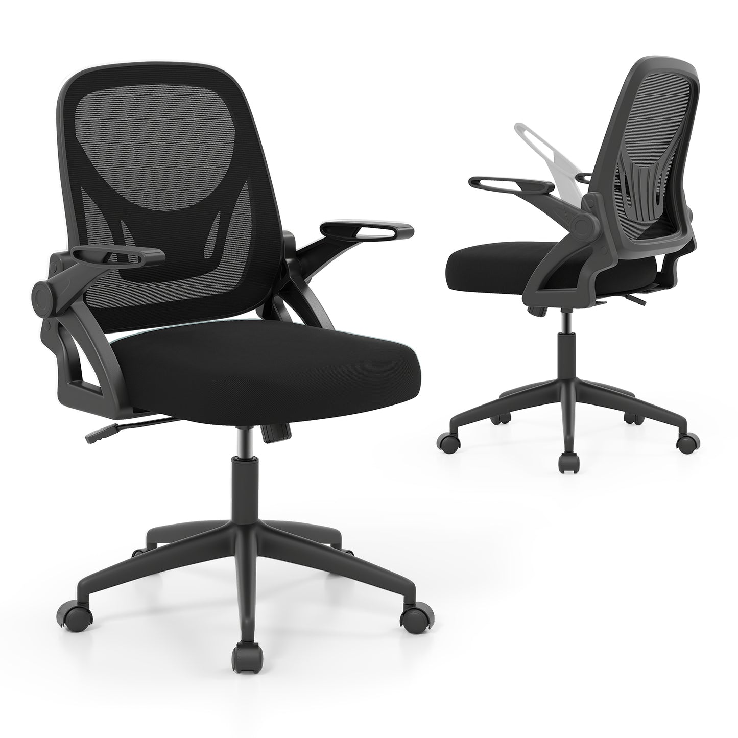 Ergonomic Office Chair with Lumbar Support and Flip-Up Arms