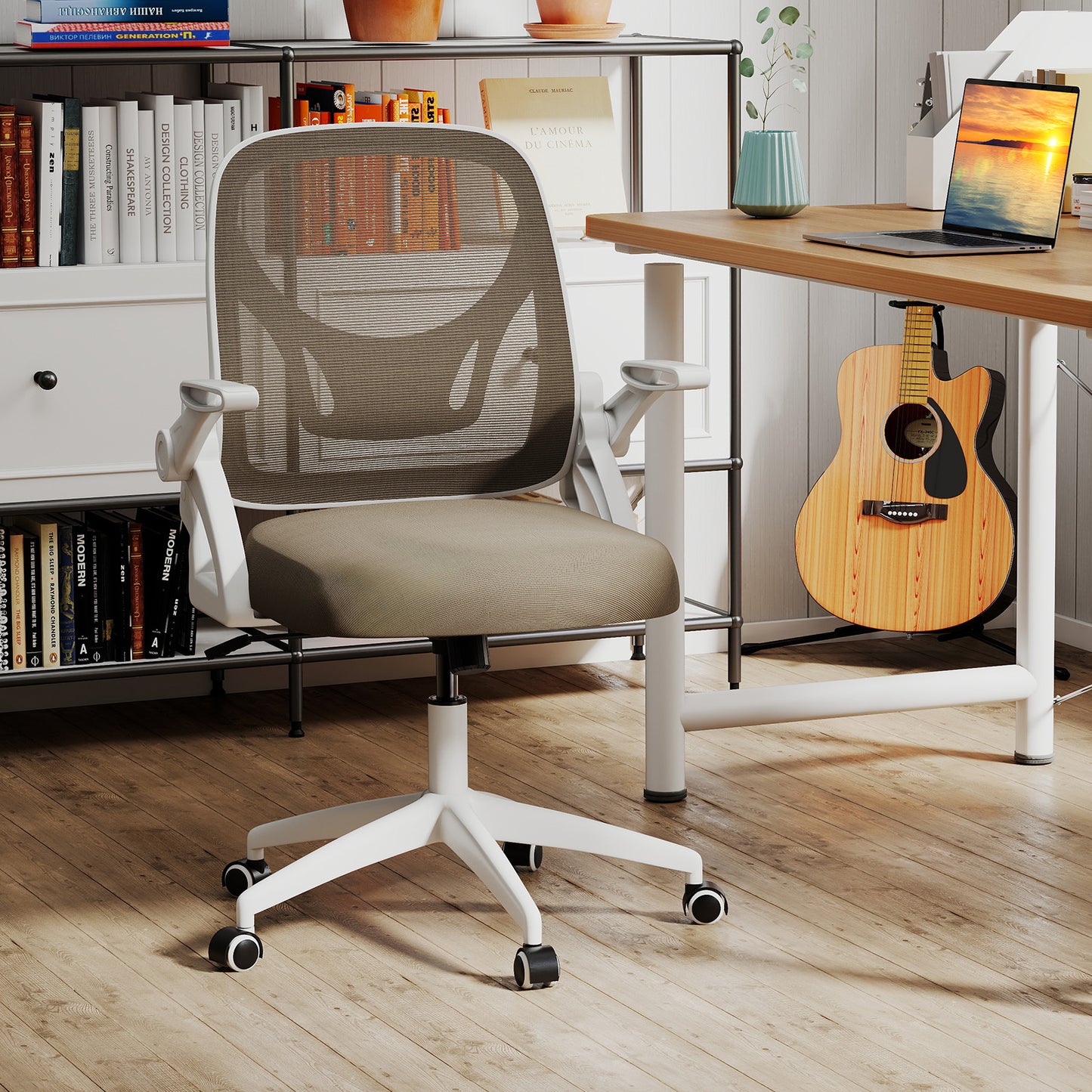 Ergonomic Office Chair with Lumbar Support and Flip-Up Arms