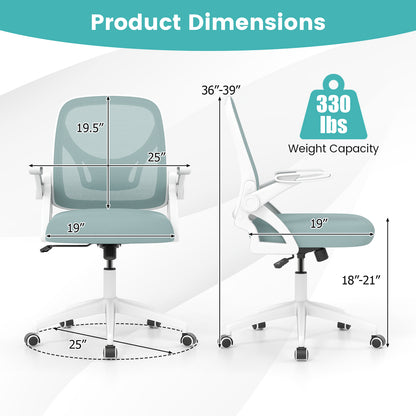 Ergonomic Office Chair with Lumbar Support and Flip-Up Arms