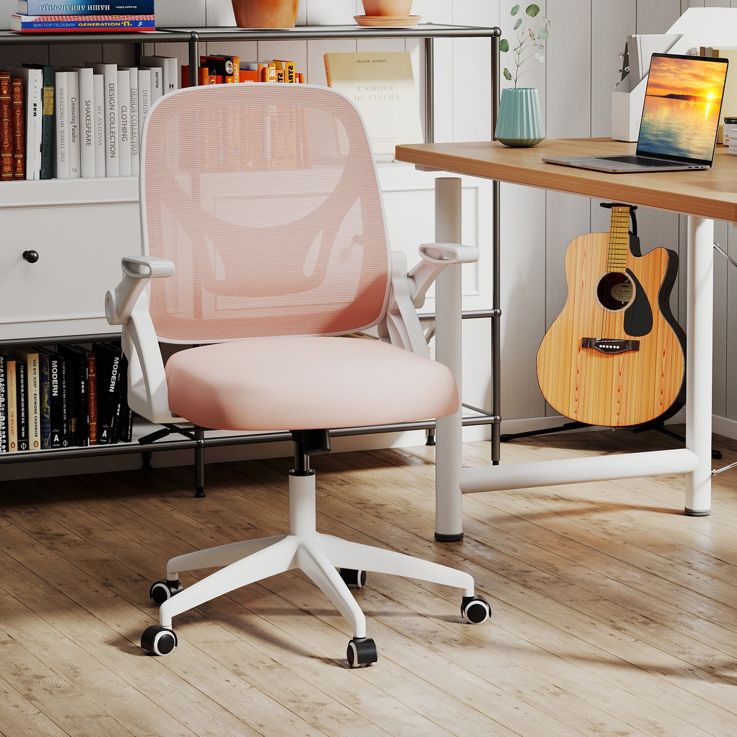 Ergonomic Office Chair with Lumbar Support and Flip-Up Arms
