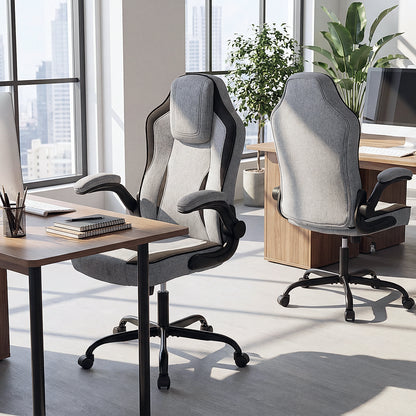 Ergonomic Office Chair with Flip-Up Armrests and Lumbar Support