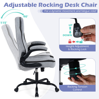 Ergonomic Office Chair with Flip-Up Armrests and Lumbar Support