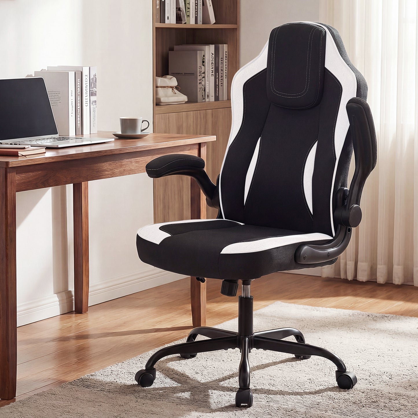 Ergonomic Office Chair with Flip-Up Armrests and Lumbar Support
