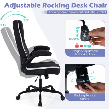 Ergonomic Office Chair with Flip-Up Armrests and Lumbar Support