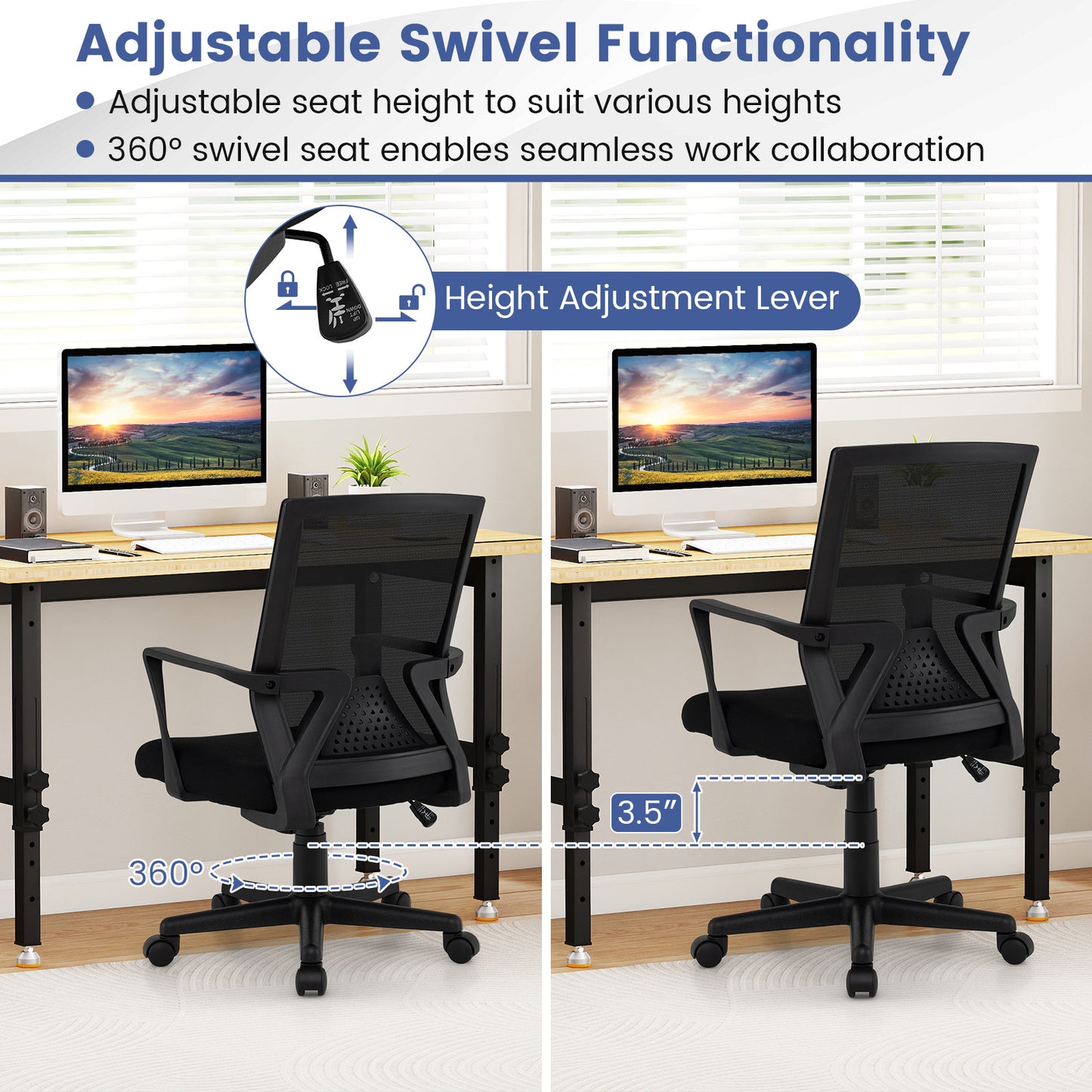 Ergonomic Mesh Office Chair with Lumbar Support