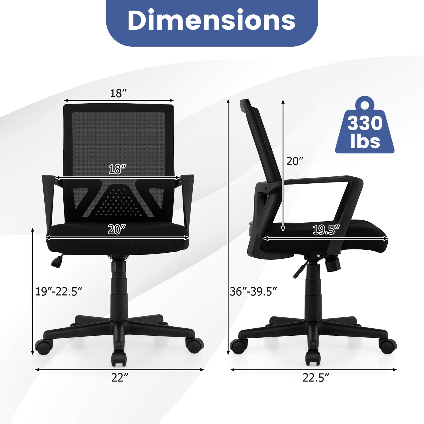 Ergonomic Mesh Office Chair with Lumbar Support