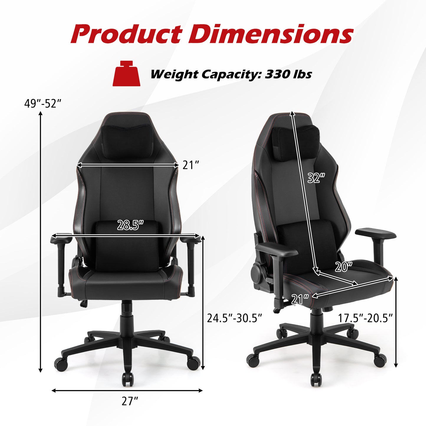 Ergonomic Gaming Chair with Magnetic Headrest & Lumbar Support