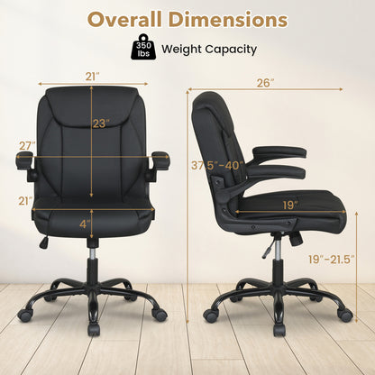 Ergonomic Office Chair with Flip-Up Armrests & Rocking