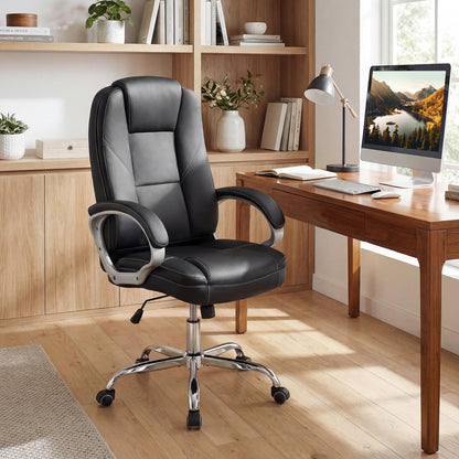 Ergonomic Office Chair with Padded Armrests and Rocking Back