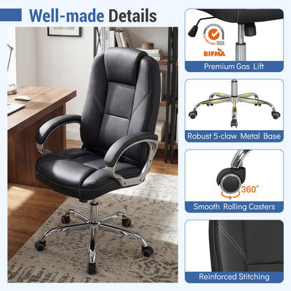 Ergonomic Office Chair with Padded Armrests and Rocking Back