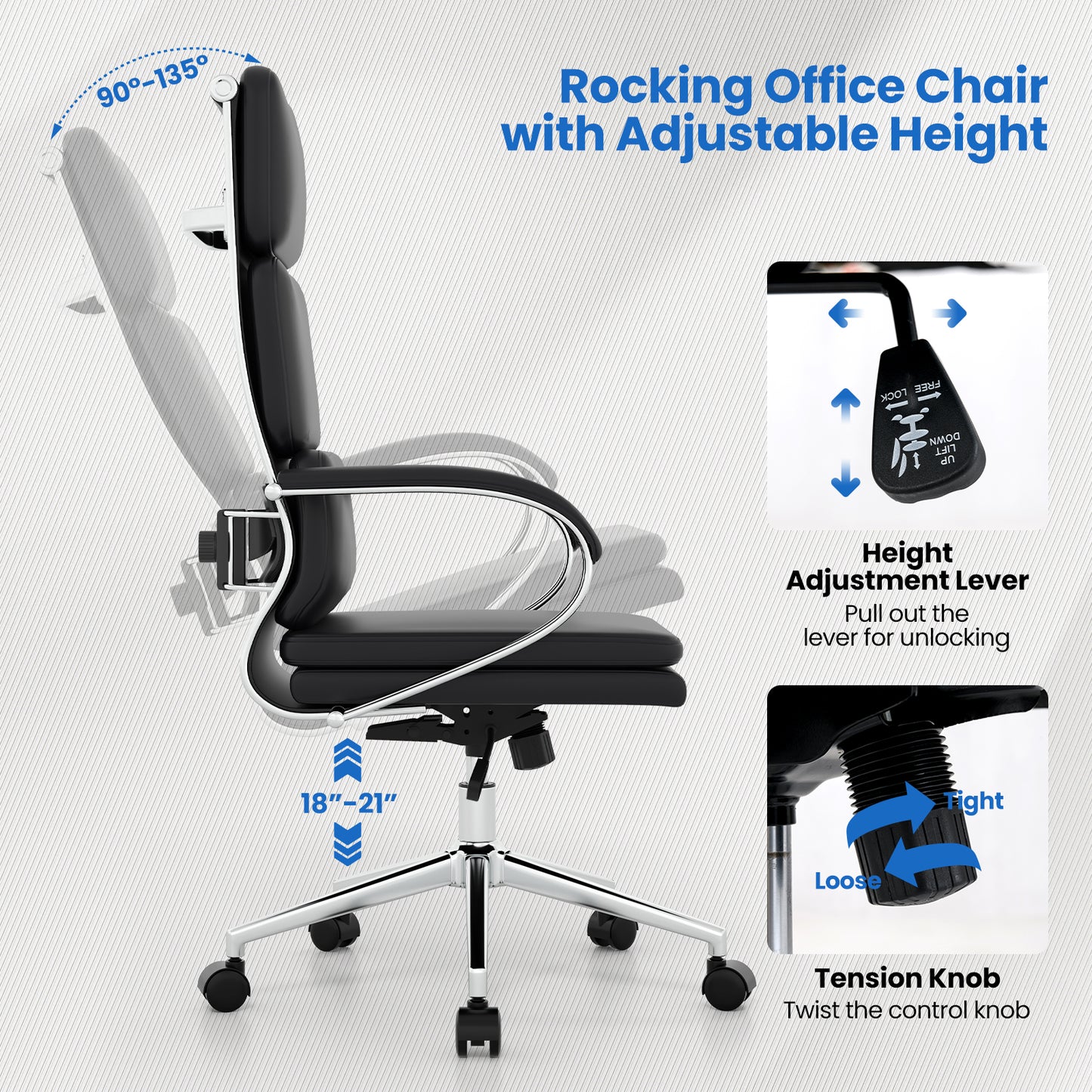 Ergonomic Office Chair with Adjustable Height and Lumbar Support
