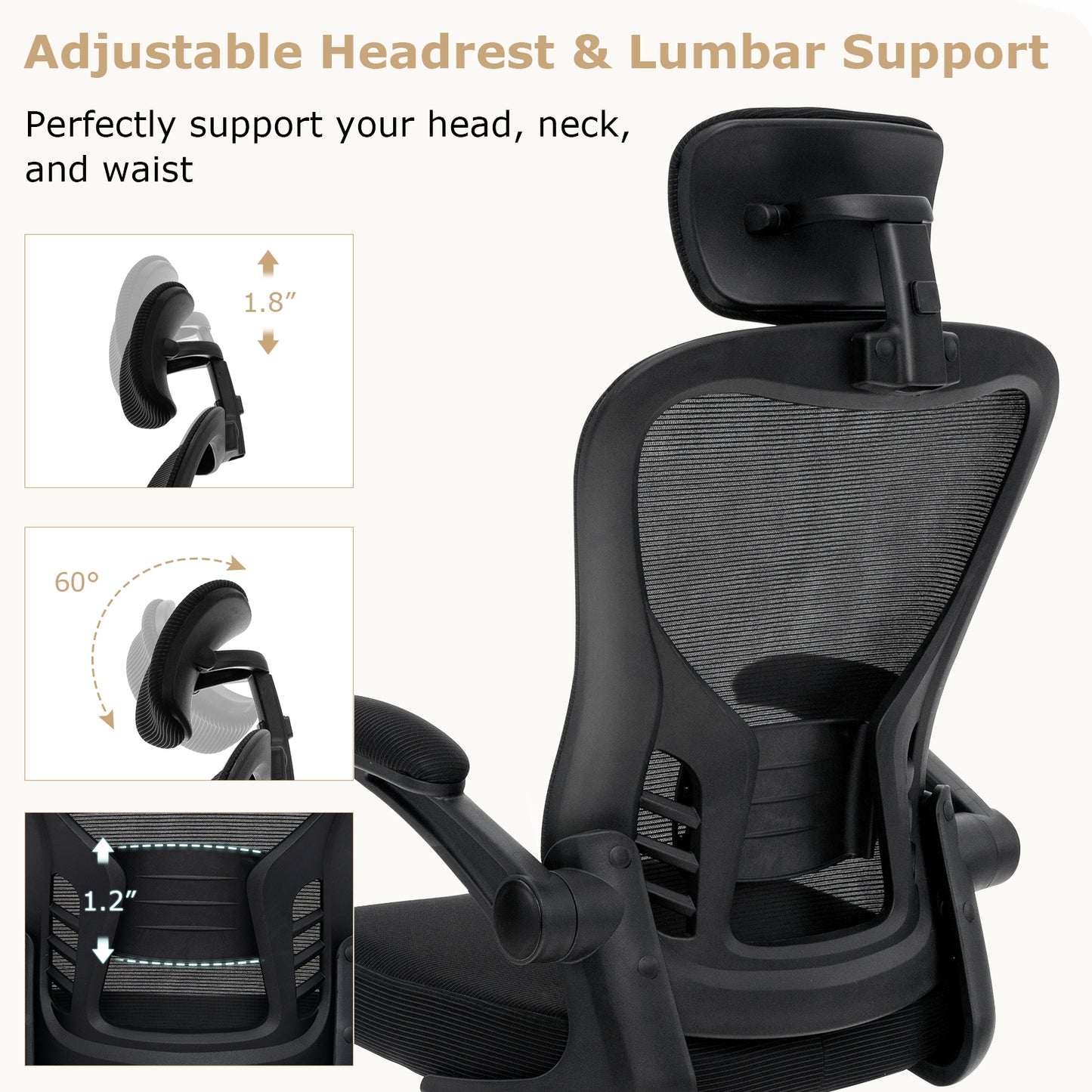 Ergonomic Mesh Office Chair with Adjustable Lumbar Support
