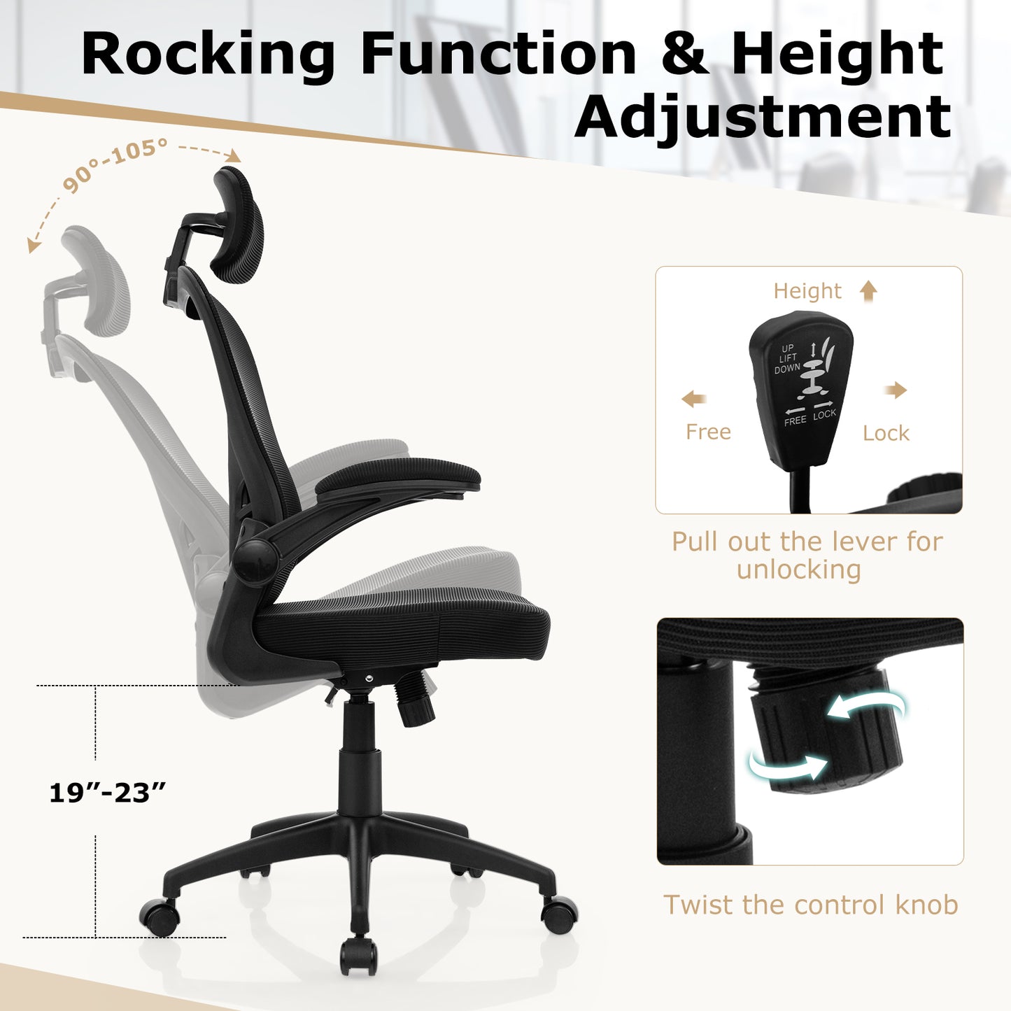 Ergonomic Mesh Office Chair with Adjustable Lumbar Support