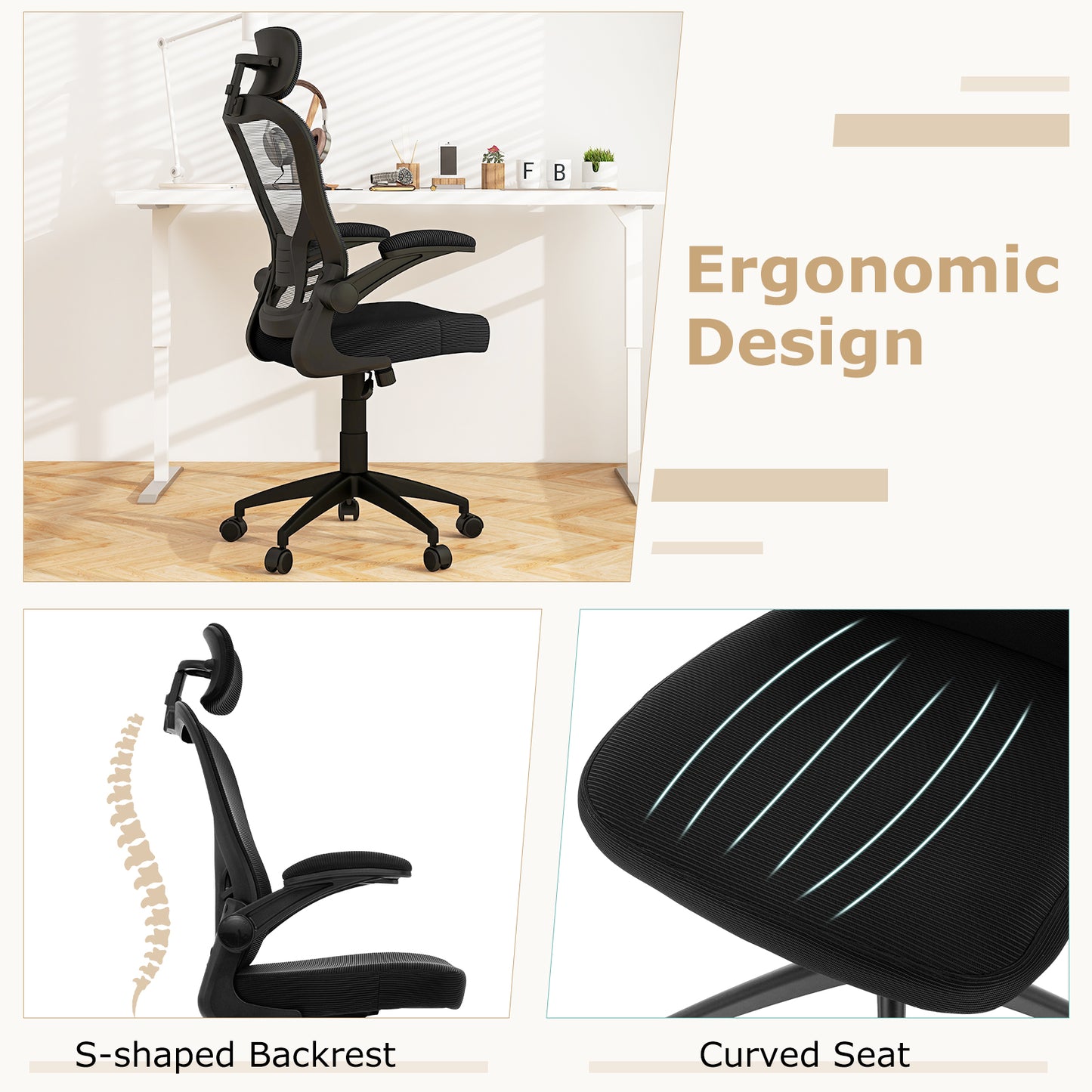 Ergonomic Mesh Office Chair with Adjustable Lumbar Support