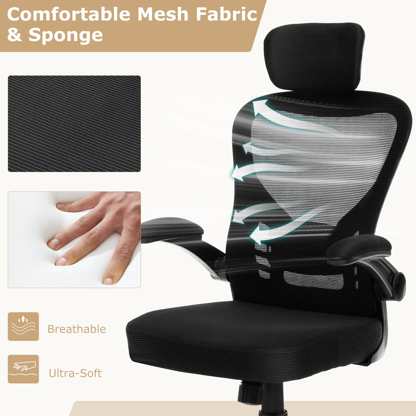Ergonomic Mesh Office Chair with Adjustable Lumbar Support