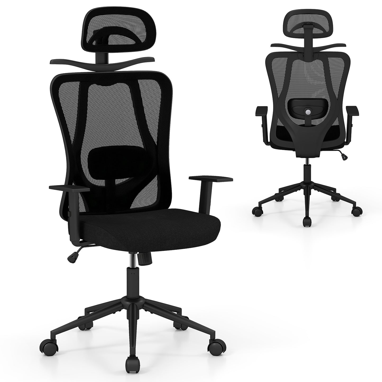 Ergonomic Office Chair with 3D Headrest and Reclining Back