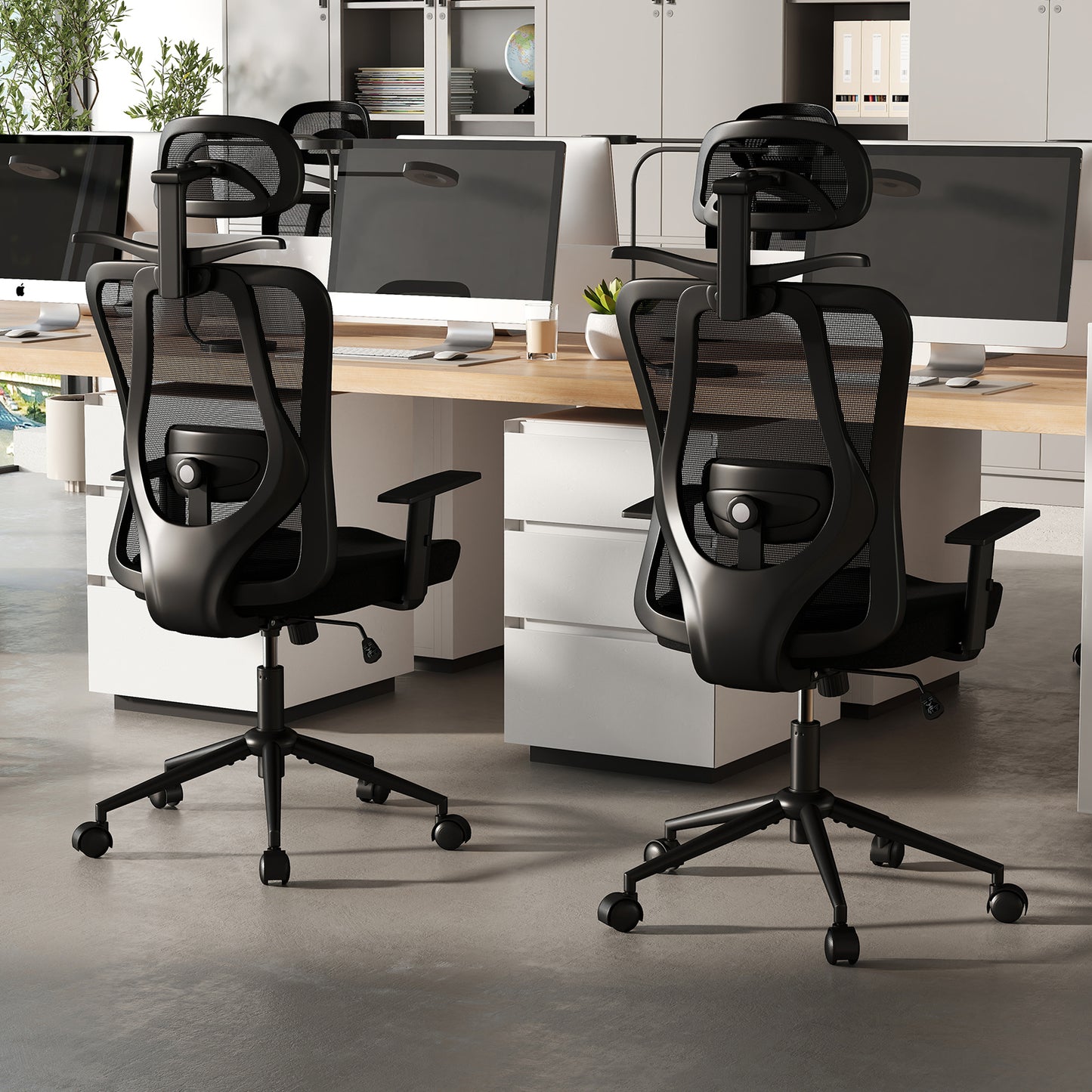 Ergonomic Office Chair with 3D Headrest and Reclining Back
