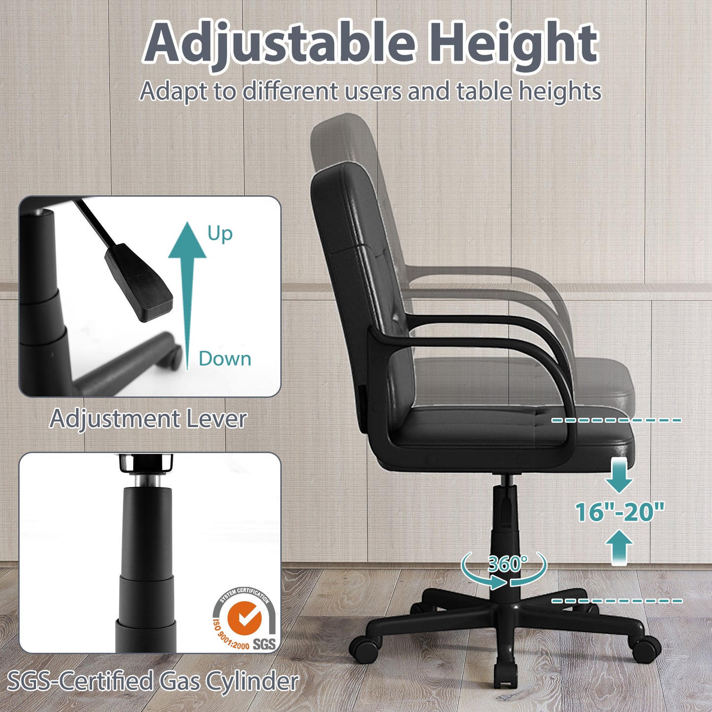Ergonomic Executive Office Chair with High Back Support