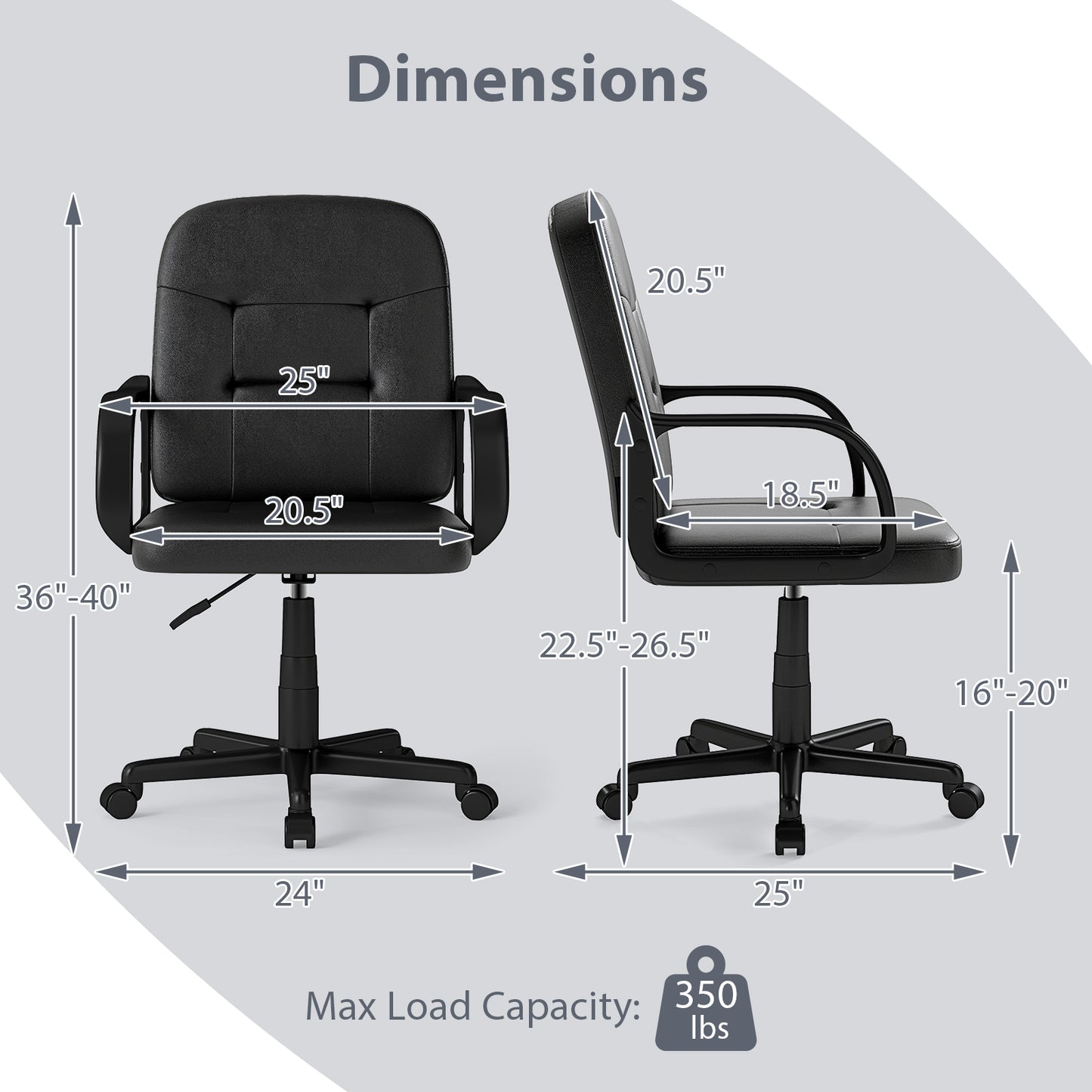 Ergonomic Executive Office Chair with High Back Support