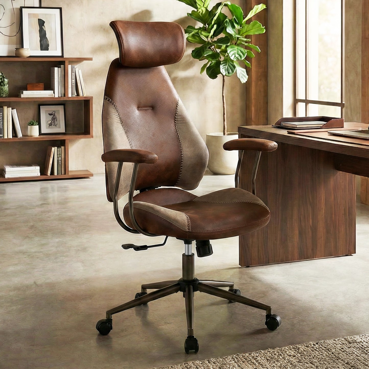 Ergonomic Office Chair with 2D Headrest & Rocking Backrest
