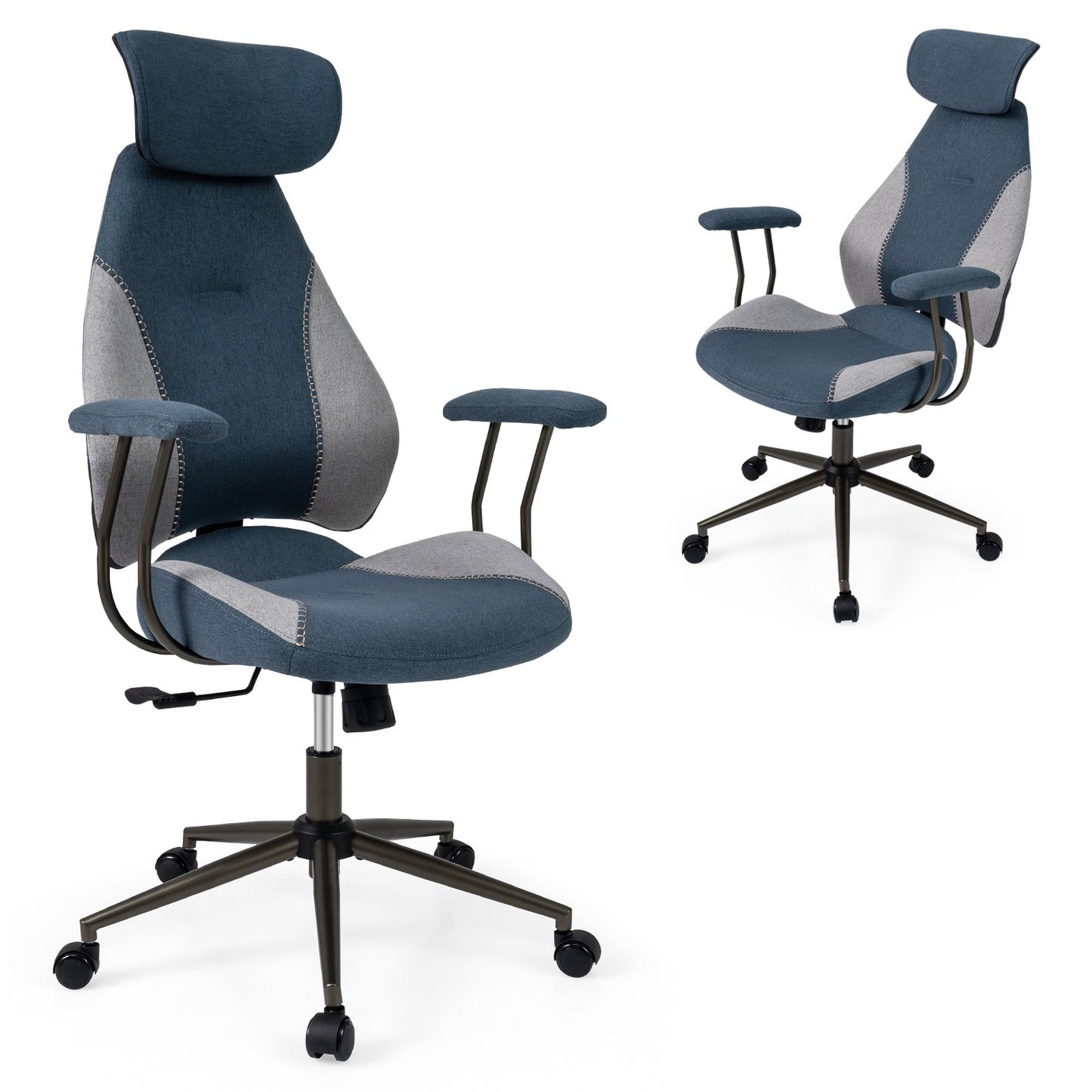 Ergonomic Office Chair with 2D Headrest & Rocking Backrest