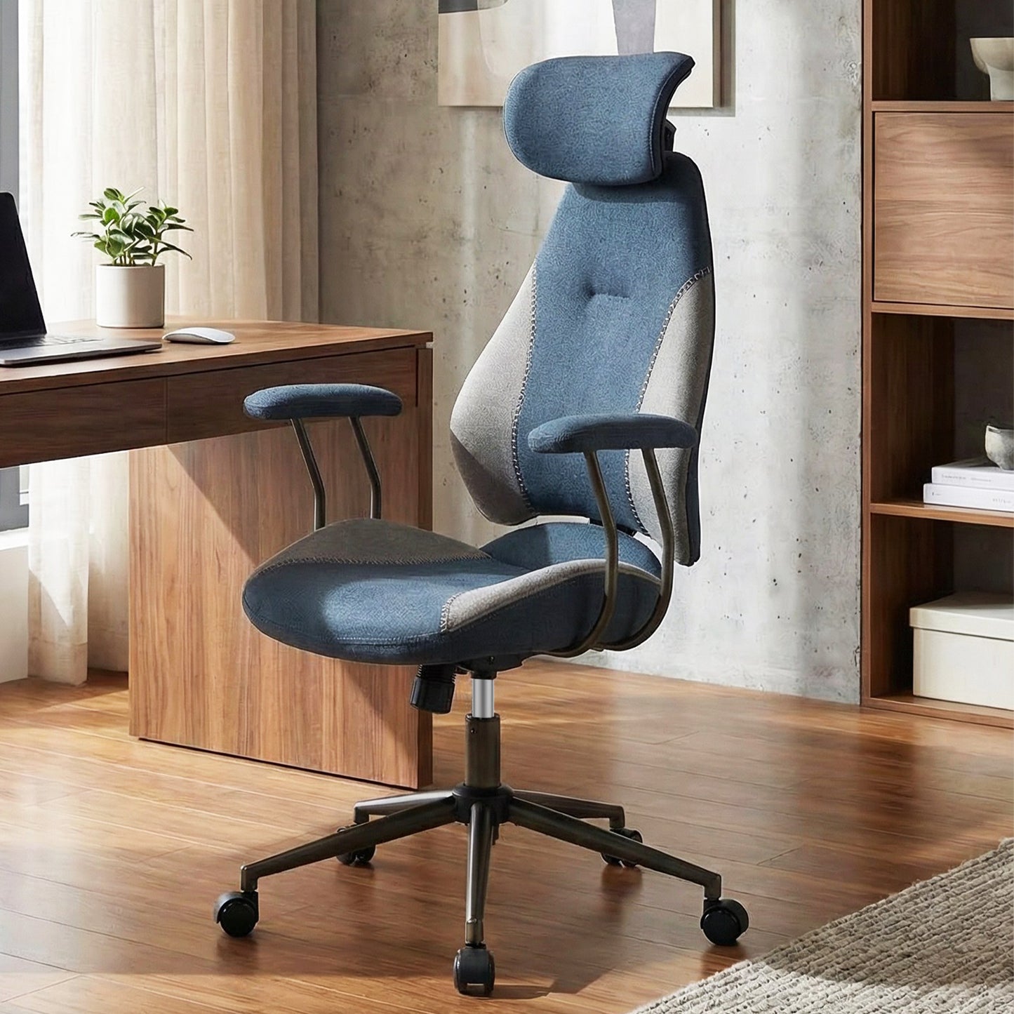 Ergonomic Office Chair with 2D Headrest & Rocking Backrest
