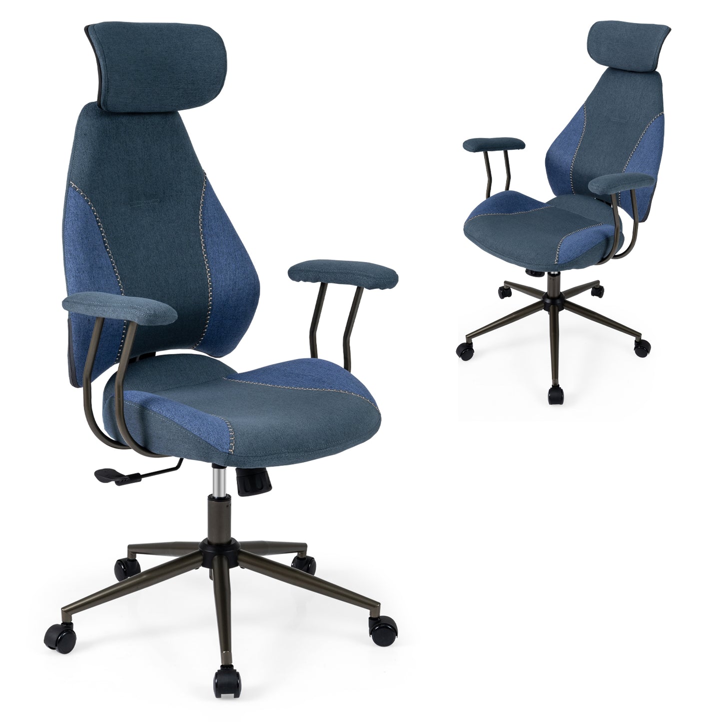 Ergonomic Office Chair with 2D Headrest & Rocking Backrest