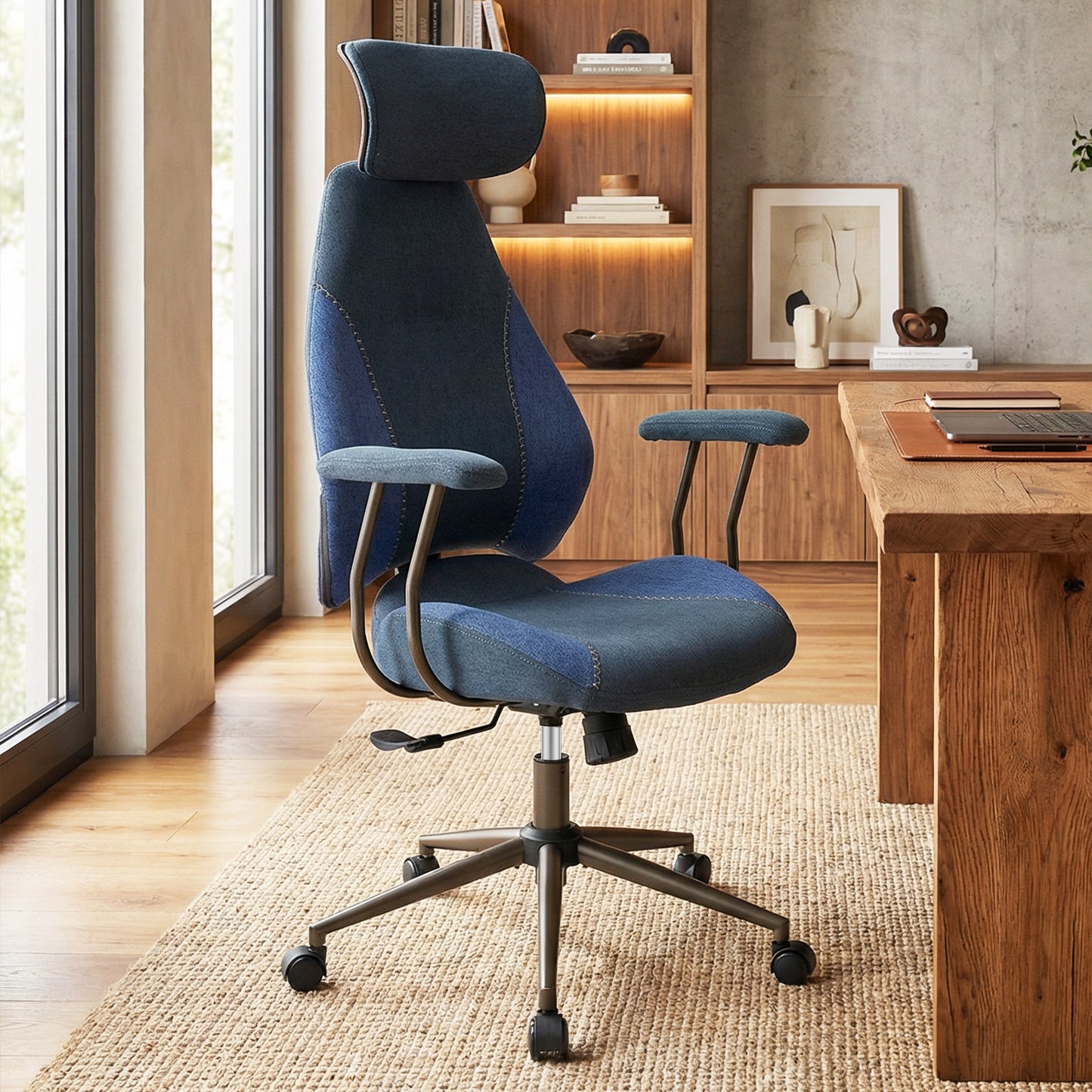 Ergonomic Office Chair with 2D Headrest & Rocking Backrest