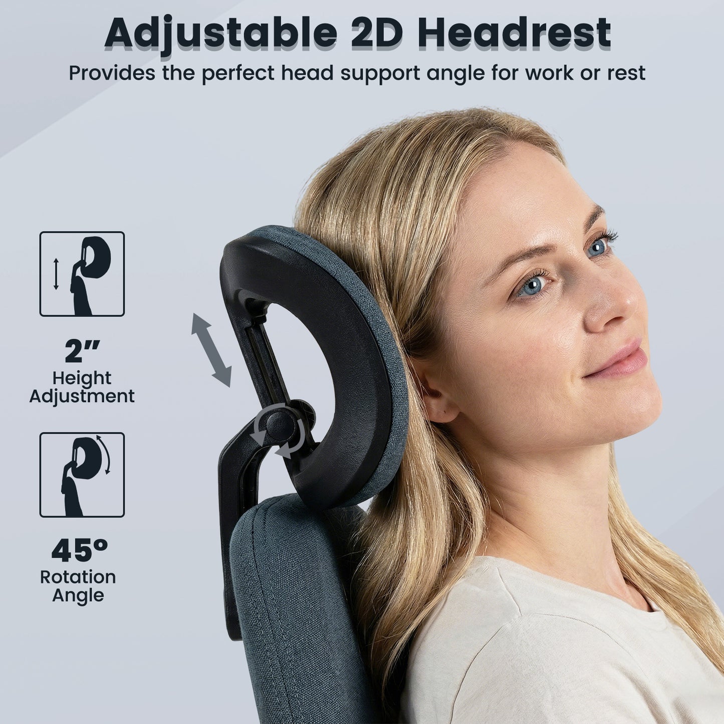 Ergonomic Office Chair with 2D Headrest & Rocking Backrest