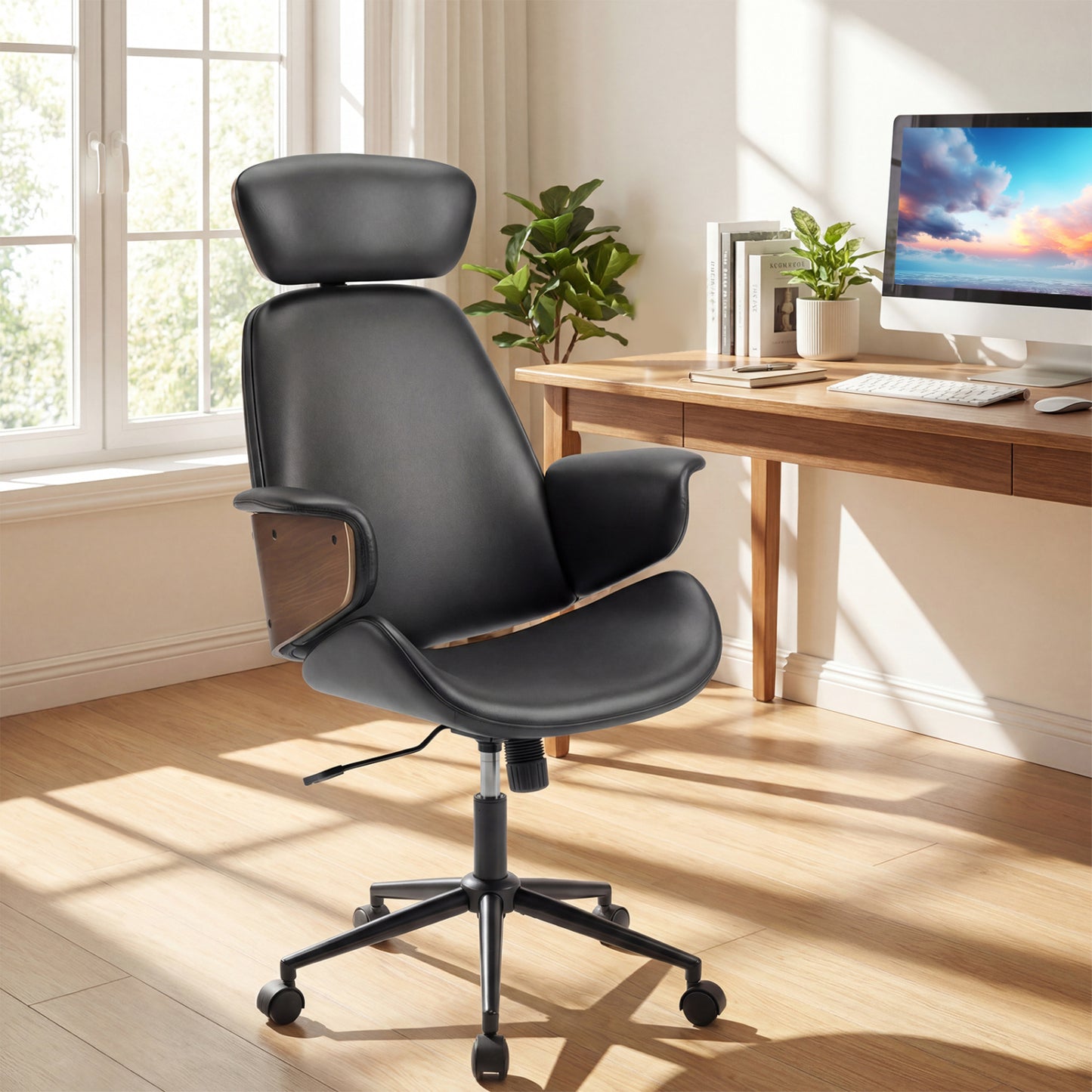 Ergonomic Office Chair with Adjustable Headrest and Lumbar Support