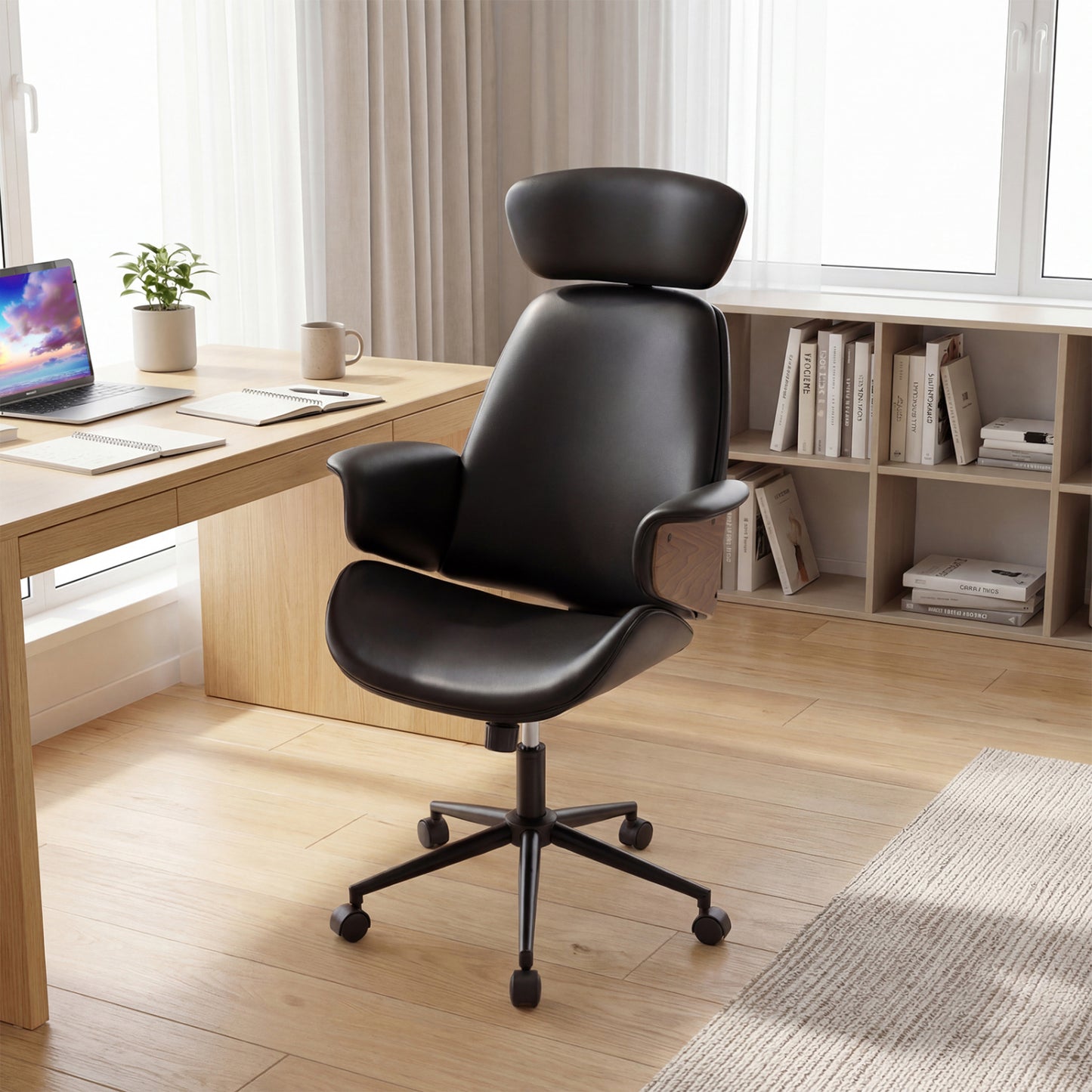 Ergonomic Office Chair with Adjustable Headrest and Lumbar Support