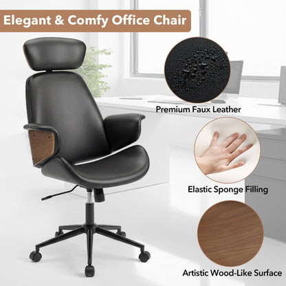 Ergonomic Office Chair with Adjustable Headrest and Lumbar Support