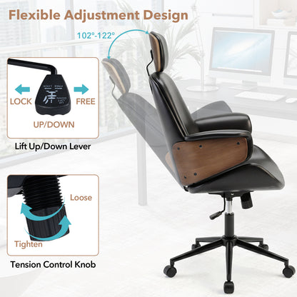 Ergonomic Office Chair with Adjustable Headrest and Lumbar Support