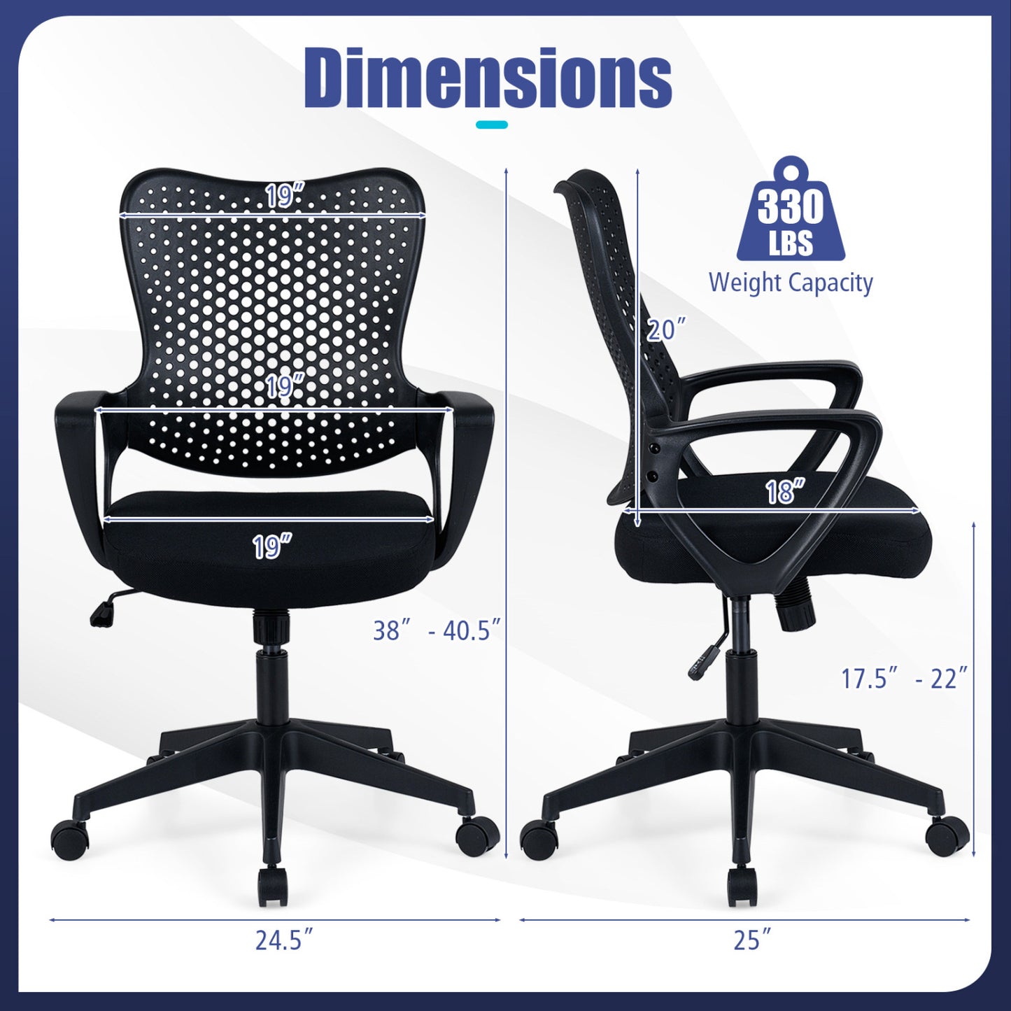 Ergonomic Office Chair with Butterfly Back Design
