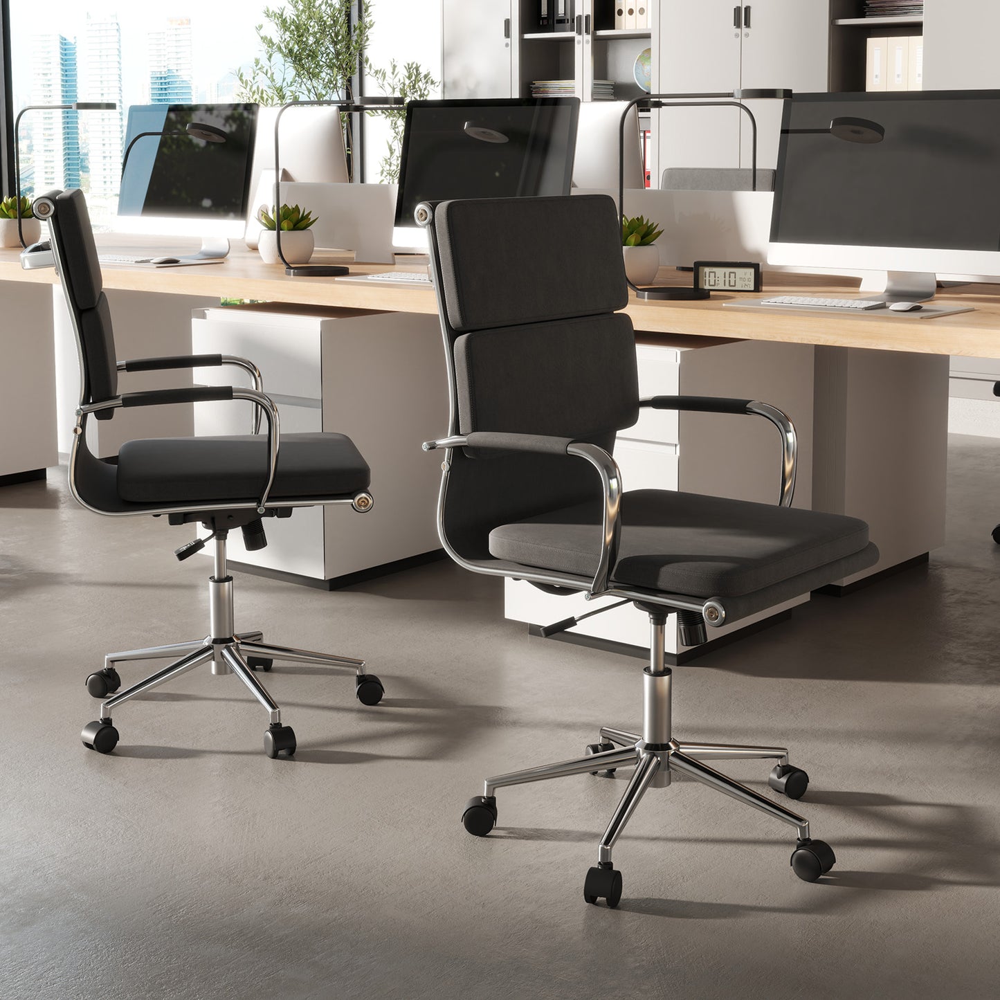 Ergonomic Office Chair with Rocking Backrest and Adjustable Height